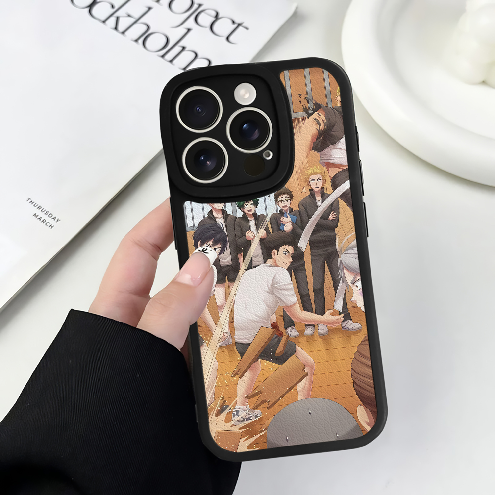 （画像用） ハイキュー!! Haikyu!! 【iPhone 16シリーズ対応】シリコンスマホケース（レザー調） 材質：シリコン